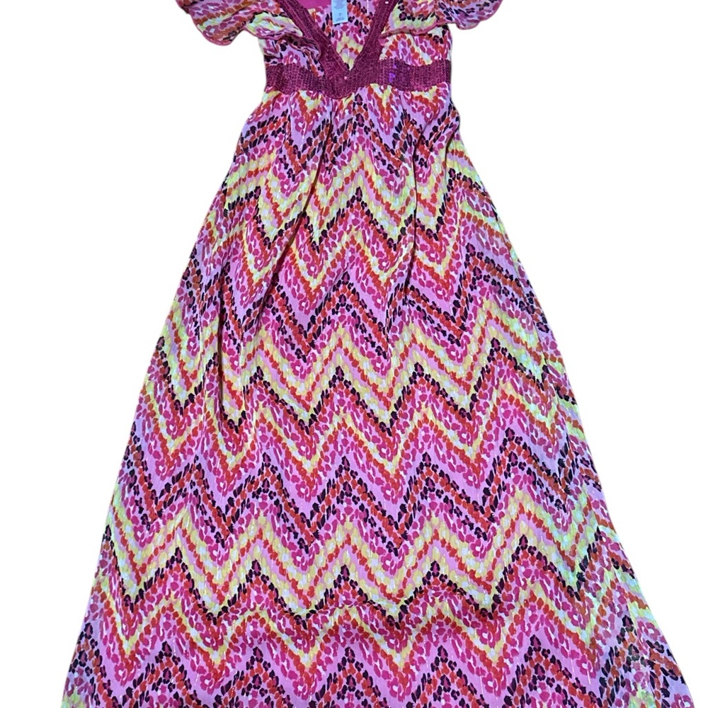 Colorful Chevron Maxi Dress - Picture 2 of 7